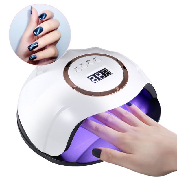 Lámpara de secador de uñas UV, secador de uñas profesional de 168 W con sensor automático, pantalla LCD, 4 temporizadores 10/30/60/99S, lámpara de secador de uñas UV con pantalla LCD inteligente para kaili Sencillez