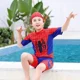 thumbnail image 3 of Traje de baño para bebés y niños pequeños, bañador de Spiderman de Los Vengadores, flotador para niños, traje de surf para niños, ropa de playa de dibujos animados con sombrero y gafas, 3 of 6