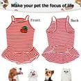 thumbnail image 6 of Dog Shirt Red Striped Skirt Pet Dress Clothes, Puppy T-Shirts Soft Costumes, Puppy Cherry Print Vest Outfits for Small Dogs and Cats Princess Dresses Girl Boy Clothing, 6 of 7
