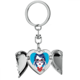 thumbnail image 1 of La cultura China azul mujer gafas Llavero de alas de ángel en forma de corazón, 1 of 3