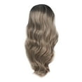 thumbnail image 2 of SUCS Wig Long Curly Hair Brown Gray Gradient Headgear Big Wave Wig Headgear, 2 of 5
