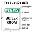 thumbnail image 2 of (2 Pack) Boiler Room OSHA Emergency Sign 5 Inch X 3.5 Inch Vinyl Label Decal Sticker Weather Resistant, UV Protected for Workplace, Business, and Construction Site, Made in the USA, 2 of 7
