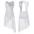 thumbnail image 3 of YEAHDOR Girls Juniors Sequins Ballet Dress Sleeveless Mesh Skirted Leotard for Gymnastics Jazz Dance White-A 6, 3 of 6