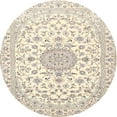 thumbnail image 1 of Ahgly Company Indoor Round Traditional Light French Beige Brown Medallion Area Rugs, 4' Round, 1 of 6