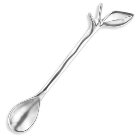 Decorative Silverplate Spoon - Blue Leaves
