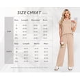 thumbnail image 6 of MINTREUS Two Piece Lounge Sets for Women Fall Short Sleeve Travel Vacation Outfits Set with Pocket and Wide Leg Pants, 6 of 8