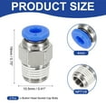 thumbnail image 2 of 2 Pcs NPT Push to Connect Air Fittings, Male Straight 4mm Tube OD x 1/8" NPT Thread Air Quick Connector, Blue, 2 of 7