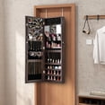 thumbnail image 2 of Gymax 43.5'' Jewelry Mirror Cabinet w/ Full-length Mirror & Interior Makeup Mirror Dark Brown, 2 of 10
