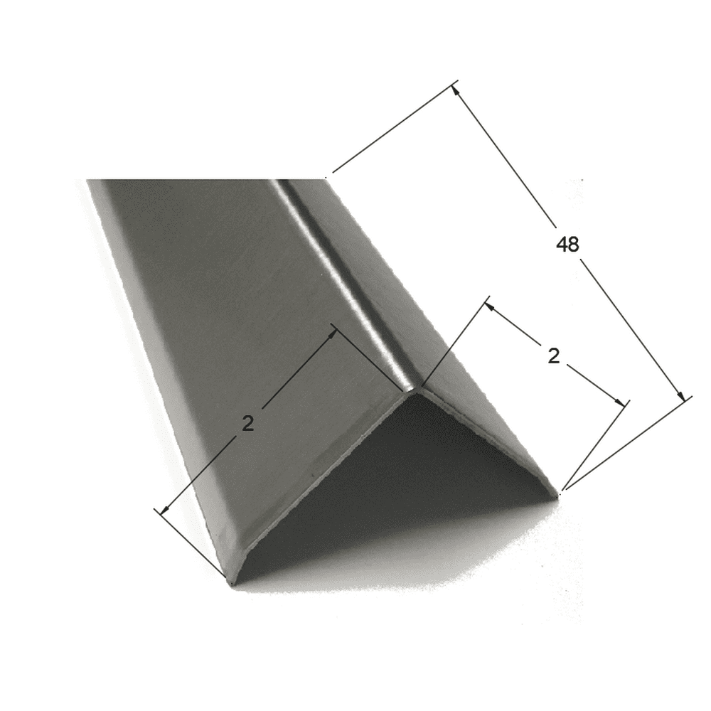 2x2 Stainless Steel Outside Corner Guard Angle, 20ga, with Hug Edges