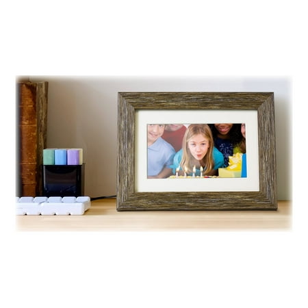 Aluratek 7" Distressed Wood Photo Frame - Wood