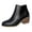 Black, variant on Women's Chelsea Dress Boots Trendy Casual Leather Patchwork Chunky Block High Heels Short Dressy Ankle Booties for Ladies Fall Winter