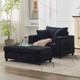 thumbnail image 5 of CQSXDA Versatile Upholstered Chaise Lounge Chair and Ottoman Combo With Pillows,  Sleeper Couch For Home Use, Black, 5 of 16