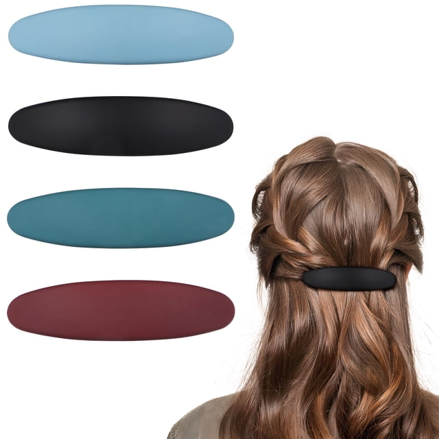 4 pinzas francesas para el pelo para mujer, pasadores ovalados antideslizantes, pinzas planas para peinar el cabello, accesorios para todo tipo de cabello