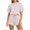 Purple Pink #002, variant on Womens Lounge 2 Piece Sets Summer Striped Matching Pajamas Set Short Sleeve Oversized T Shirts & Drawstring Shorts L