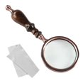 thumbnail image 1 of Lupa de mano con mango de madera, lupa de cobre antigua para pasatiempos lectura de ancianos, degeneración macular-10X Adepaton FLD-2366, 1 of 9