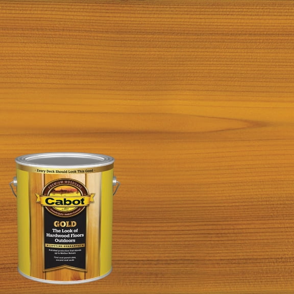 Cabot Creamery Cabot 140.0003470.007 Gold Finish Stain, Gallon, Sun Drenched Oak — Residential Use, Standard Application
