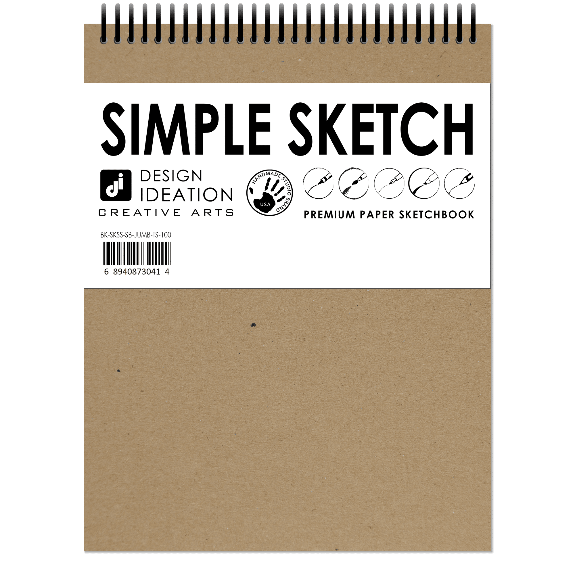 SIMPLE SKETCH Sketchbook : Spiral Bound. Journal Style. Multi-media Book. (8.5 x 11 ) 50S