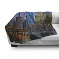 thumbnail image 3 of Landscape Soft Flannel Fleece Blanket, Usa Chicago Cityscape with Rivers Bridge and Skyscrapers Cosmopolitan City Image, Cozy Plush for Indoor and Outdoor Use, 50" x 70", Multicolor, by Ambesonne, 3 of 6