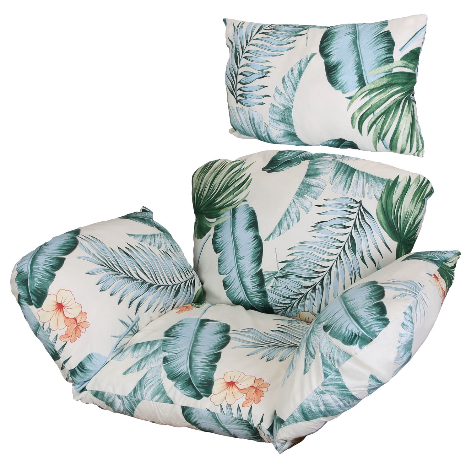 Outdoor Egg Chair Cushions Hanging Basket Seat Cushion Thicken Soft Egg Swing Chair Pad with Headrest for Backyard, Deck, Sun Room, Garden,Swimming Pool