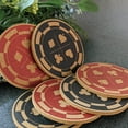 thumbnail image 2 of Mango Steam Set of Six Poker Chip Cork Coasters with Decorative Coaster Holder, Black, 2 of 7