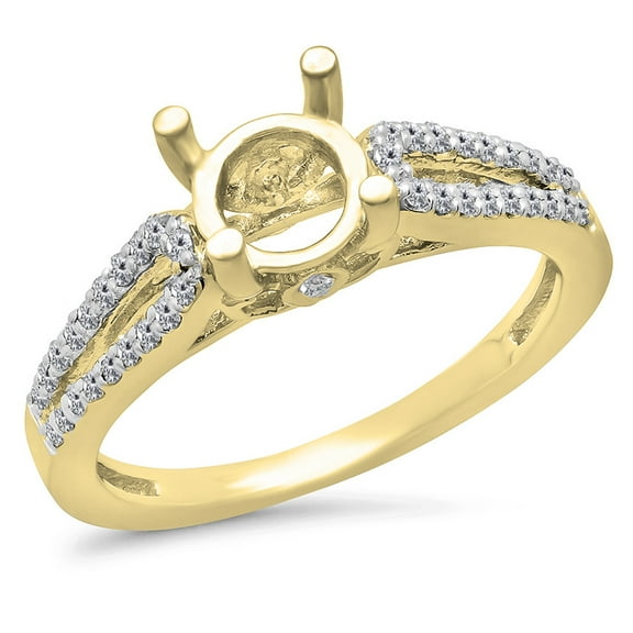Dazzlingrock Collection 0.30 Carat (ctw) 14K White Diamond Split Shank Semi Mount Engagement Ring 1/3 CT, Yellow Gold, Size 4.5