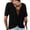 Black, variant on Open Back Tops for Women Back Twist Criss Cross Short Sleeve Tshirts Loose Fit Casual Solid Color Crew Neck Blouses M
