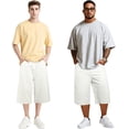 thumbnail image 6 of GINGTTO Men's Baggy Loose Fit Below Knee Denim Shorts, 6 of 9