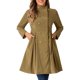 thumbnail image 1 of Abrigo de terciopelo A-Line para mujer INSPIRE CHIC, de doble botonadura, con cuello alto, abrigo de invierno de longitud media, talla S, color caqui, 1 of 6