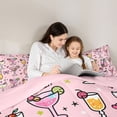 thumbnail image 5 of Feelyou Girl Summer Party Twin Comforter Sets, Pink Bowknot Stars Bedding Set, 2-Piece, 5 of 8