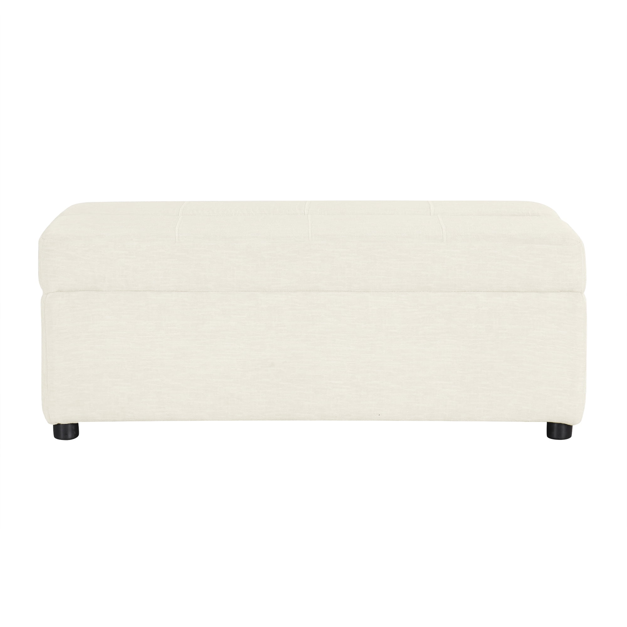 Euroco Twin Size Folding Ottoman Sleeper Bed with Mattress Convertible Guest Bed, White