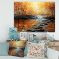 thumbnail image 2 of Designart ' Sunrise Glow In The Autumn Forest ' Lake House Canvas Wall Art Print, 2 of 4