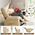 thumbnail image 4 of Twister.CK Oversized Electric Recliner Chair for Adults, PU Leather Rocker Recliner, 360 Degree Swivel Lounge Chair, Modern Massage Single Sofa Chair for Living Room Bedroom, Beige, 4 of 8