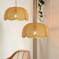 thumbnail image 4 of UEEYAC Handwoven Rattan Chandelier Flower Hollow Out Pendant Light, 4 of 10