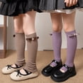thumbnail image 3 of MXIEZI Toddler Kids Winter Socks With Bow-Knot for Girls 1 Pairs Long Knee High Boot Silly Tall Socks 3-12Y, 3 of 10