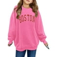 thumbnail image 1 of FAOWME Printed Crew Neck Long Sleeved Girls Sweatshirt Hoodie Pullover Tops Pink 6-7 Years, 1 of 3