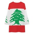 thumbnail image 3 of Lebanese Flag of Lebanon Loose Dress Evening Dress Summer Dresses for Women Luxury Dress Long Sleeved Dress, 3 of 4