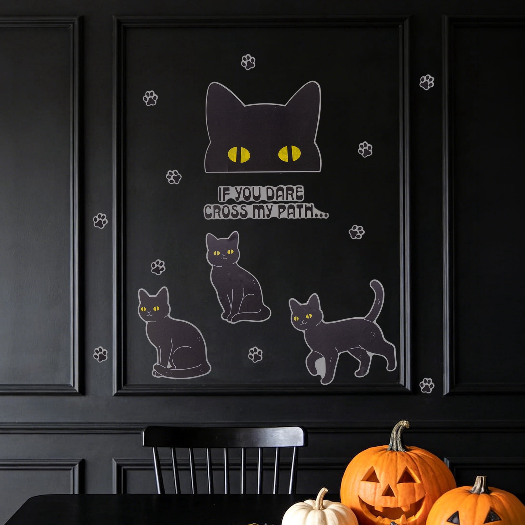 Black Cats Wall Art, 27.5" x 9.75", Halloween by Way To Celebrate