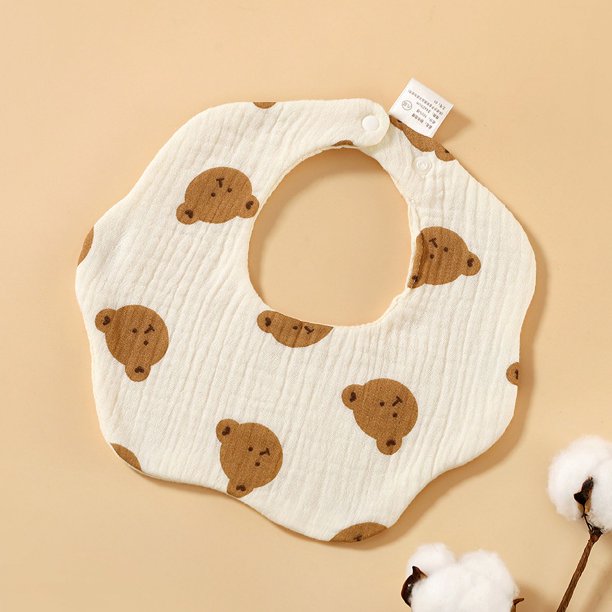 Babero de algodón de gasa de seis capas para bebés, babero antiescupitajos para bebés, toalla de saliva para bebés de algodón de 360 grados
