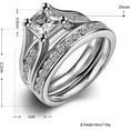 thumbnail image 3 of GHSDFBB Stainless Steel Princess Cut Bridal Wedding Engagement Ring Set, 3 of 6