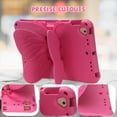 thumbnail image 5 of Kids Case for Apple iPad 9th 8th 7th Generation 2021/2020/2019 10.2 Inch, iPad Air 3rd Gen 10.5" Case, Cute Butterfly Rotating Stand Lightweight Kids Friendly Shockproof Case with Pencil Holder,Rose, 5 of 6