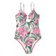thumbnail image 2 of Gibobby Traje de baño completo mujer Traje de baño con estampado de selva tropical hueca con tirantes para mujer Traje de baño para mujer(Rosa caliente,XL), 2 of 5