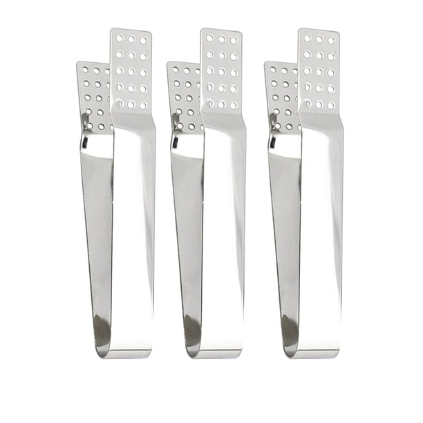 Pinzas de bolsa de té de acero inoxidable 3 piezas Pinzas de abrazadera de alimentos resistentes al calor Pinza de bolsa de té multifunción Exprimidor de pinzas Mini pinza de comida para la tienda