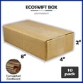 thumbnail image 2 of EcoSwift Brand Premium 8x4x2 Cardboard Boxes Mailing Packing Shipping Box Corrugated Carton 23 ECT, 8"x4"x2", Brown, 10-Pack, 2 of 5