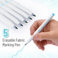 thumbnail image 2 of miduoduo-- Fabric Markers for Sewing, 5 Pack, Blue, Erasable, Water Soluble Fabric Marker, Fabric Pens for Sewing Erasable, Washable Fabric Marker, Water Soluble Pen, Fabric Marking Pens for Sewing, 2 of 4
