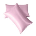 thumbnail image 2 of 2 PCS, Satin Pillow Case,Imitation Silk Pillowcase Both Sides Soft Breathable Smooth Silk Pillow Cover,for Gift ,9 "(Pink), 2 of 4