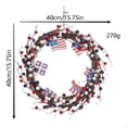 thumbnail image 3 of HuiXinOu Patriotic Independence Day Berry Garland with US Flag Design Red White Blue Door Hanging for Holiday Home Decoration, 3 of 7