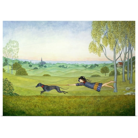 Great BIG Canvas | Rolled Rosie Ditz Poster Print entitled Walking the Dog