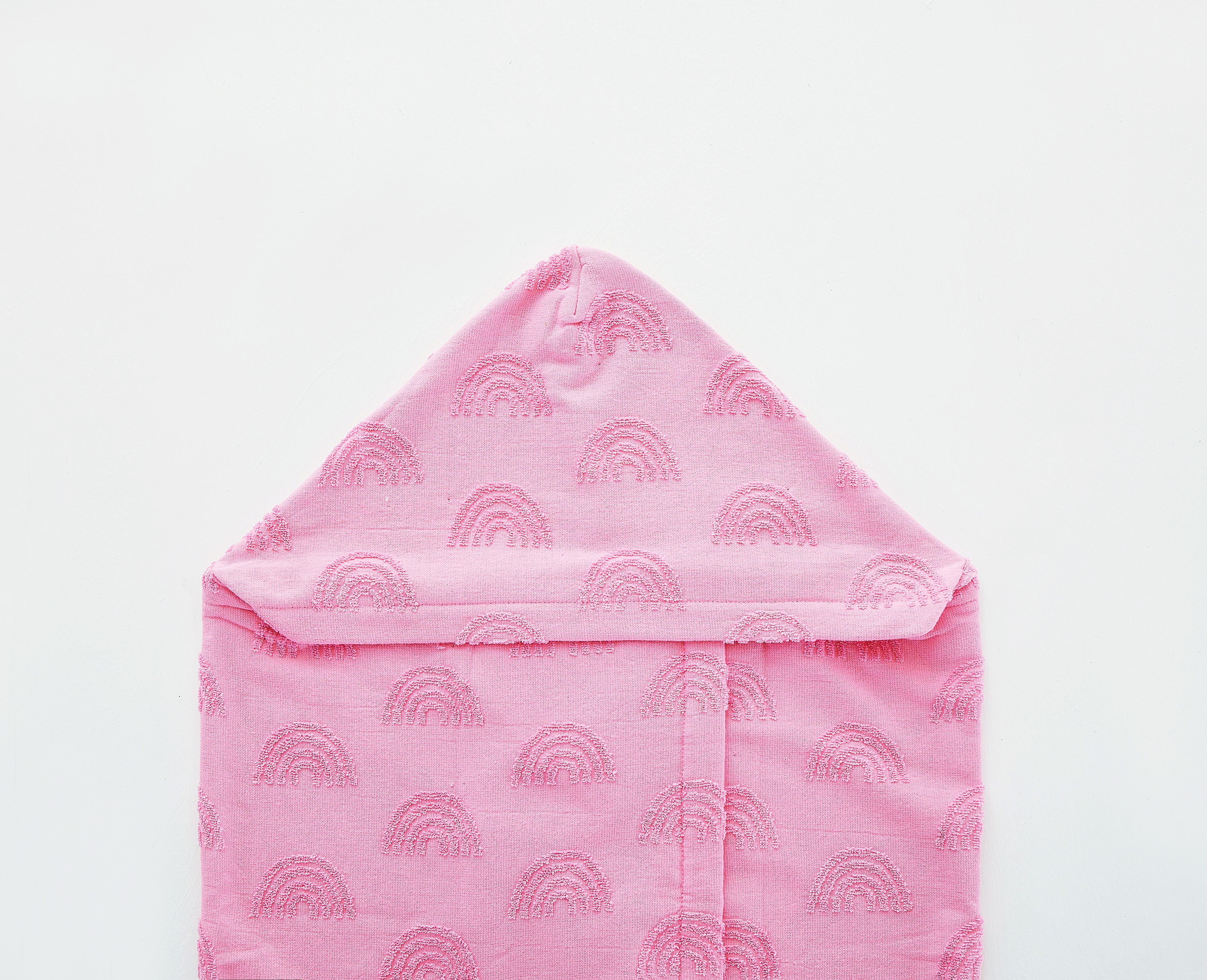 Your Zone Rainbow Cotton Hooded Towel with Hand Pockets, Ages 2-4, Great for Kids after Bath, Beach and Pool
