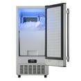 thumbnail image 1 of Coolake 15" Commercial Under Counter Ice Maker, 100LBS/Day Built-in Freestanding Cube Ice Machine, Self-Cleaning & Removable Filter, Stainless Steel Ice Machine with 30LBS Storage for Home Bar, 1 of 7