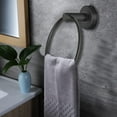 thumbnail image 3 of Suction Cup Towel Ring Matte Black Hand Towel Holder for Bathroom Wall SUS 304 Stainless Steel Kitchen Towel Hanger, 3 of 5